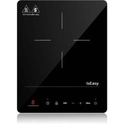 IsEasy Single Induction Cooker 2100W Portable Induction Hob With Slim Black Crystal Panel Body, Induction Plate With 9 Power Levels Setting, Max & Min Function, 8-hours Timer, Safety Lock