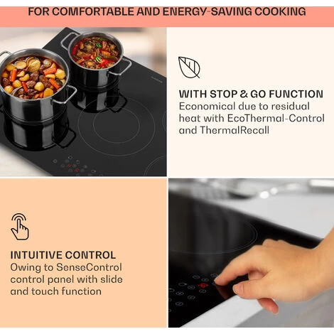 Klarstein Virtuosa 5 Built-in Hob 5 Zones 8200 W Glass Ceramic 6 Klarstein Virtuosa 5 Built-in Hob 5 Zones 8200 W Glass Ceramic - Image 4