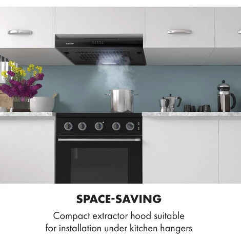 Klarstein Capannina Undercounter Hood 60cm 166m³ / H LED Stainless Steel Black 4 Klarstein Capannina Undercounter Hood 60cm 166m³ / H LED Stainless Steel Black - Image 2