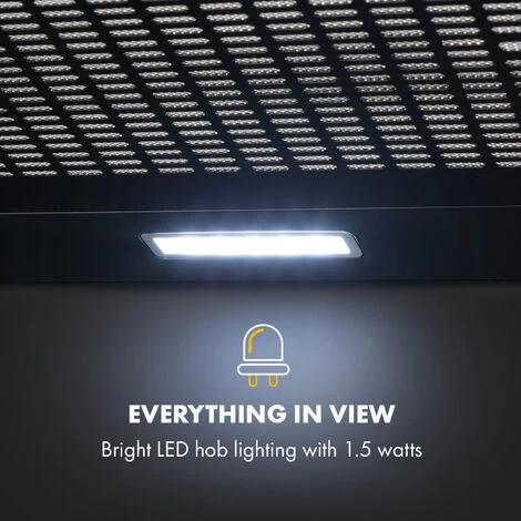 Klarstein Capannina Undercounter Hood 60cm 166m³ / H LED Stainless Steel Black 6 Klarstein Capannina Undercounter Hood 60cm 166m³ / H LED Stainless Steel Black - Image 4