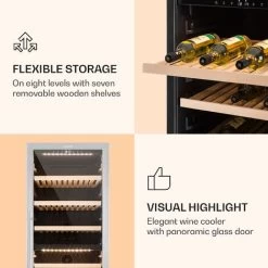 Klarstein Reserva 166 Duo Wine Refrigerator 166 Bottles 379 Litres 2 Zones Touch -Kitchen Appliance Store 22969148 5