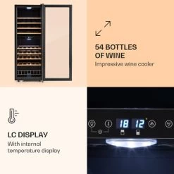 Klarstein Vinamour 54 Duo Wine Refrigerator 2 Zones 148 Litres 54 Bottles Touch Display -Kitchen Appliance Store 22969197 4