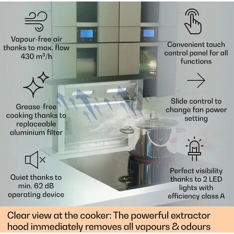 Klarstein Royal Flush Downdraft Cooker Extractor Hood 430 M³ / H 60 Cm 4 Klarstein Royal Flush Downdraft Cooker Extractor Hood 430 M³ / H 60 Cm - Image 2