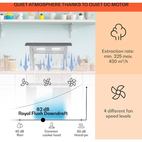 Klarstein Royal Flush Downdraft Cooker Extractor Hood 430 M³ / H 60 Cm 5 Klarstein Royal Flush Downdraft Cooker Extractor Hood 430 M³ / H 60 Cm - Image 3