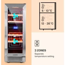 Klarstein Vinovilla 17 Built-In Duo Two-Zone Wine Fridge 53l 17 Bottles 3-Colour Glass Door -Kitchen Appliance Store 22969412 4