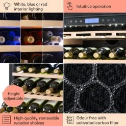 Klarstein Vinovilla Grande 165 Built-in Uno Wine Fridge 425l 165Fl. 3-colour Glass Door -Kitchen Appliance Store 22969415 5