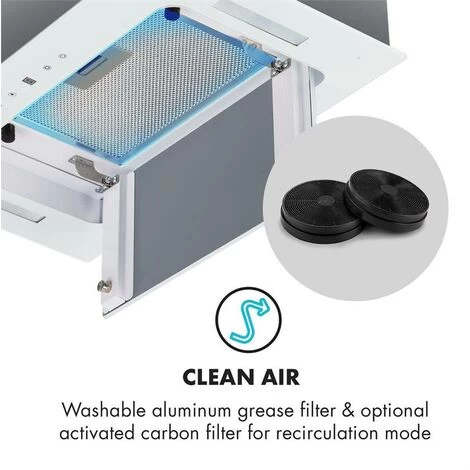 Klarstein Hektor Cooker Extractor Hood Built-in 52cm Exhaust: 530 M³ / H LED Touch Glass 7 Klarstein Hektor Cooker Extractor Hood Built-in 52cm Exhaust: 530 M³ / H LED Touch Glass - Image 5