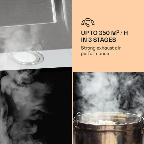 Klarstein Athena Cooker Bonnet 60cm Exhaust Air: 350 M³/h LED Stainless Steel 5 Klarstein Athena Cooker Bonnet 60cm Exhaust Air: 350 M³/h LED Stainless Steel - Image 3