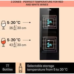 Klarstein Barossa 77 Duo Wine Fridge 2 Zones 191 L 77 Bottles Touch LED Black -Kitchen Appliance Store 22969790 3