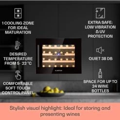 Klarstein Vinsider 24 Built-In Uno Onyx Edition Built-In Wine Fridge 24 Bottles 57 L -Kitchen Appliance Store 22969792 2