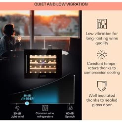 Klarstein Vinsider 24 Built-In Uno Onyx Edition Built-In Wine Fridge 24 Bottles 57 L -Kitchen Appliance Store 22969792 4