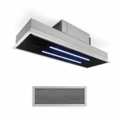 Kitchen Appliance Store 22 Klarstein High Line Ceiling Hood 77cm 410 M3 / H 75W 3 Steps Remote Control Black