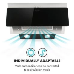 Klarstein Alessia Cooker Extractor Hood Head Free Hood 350 M³ / H Push Control Black 10 Klarstein Alessia Cooker Extractor Hood Head Free Hood 350 M³ / H Push Control Black -Kitchen Appliance Store 22970374 4