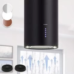 Klarstein Klarstein Beretta Island Cooker Extractor Hood Ø35cm Exhaust / Circulating Air 650m³ / H LED Black