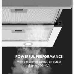 Klarstein Mariana 90 Flat Screen Hood 500 M³ / H Exhaust Air LED White -Kitchen Appliance Store 22970535 3