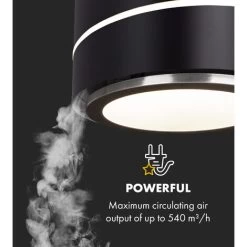 Klarstein Tron Ambience Island Cooker Extractor Hood Ø38cm Recirculation 540m³ / H LED Black -Kitchen Appliance Store 22970601 3