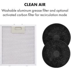 Klarstein Tron Ambience Island Cooker Extractor Hood Ø38cm Recirculation 540m³ / H LED Black -Kitchen Appliance Store 22970601 5