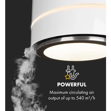 Klarstein Tron Ambience Island Cooker Extractor Hood Ø38cm Recirculation 540m³ / H LED White 5 Klarstein Tron Ambience Island Cooker Extractor Hood Ø38cm Recirculation 540m³ / H LED White - Image 3