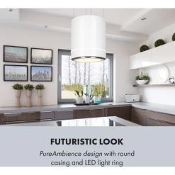 Klarstein Tron Ambience Island Cooker Extractor Hood Ø38cm Recirculation 540m³ / H LED White 10 Klarstein Tron Ambience Island Cooker Extractor Hood Ø38cm Recirculation 540m³ / H LED White -Kitchen Appliance Store 22970602 4