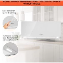 Klarstein Kronleuchter XL Kitchen Island Extractor Hood 90cm Recirculation 590m³/h LED Touchscreen White -Kitchen Appliance Store 22970682 4