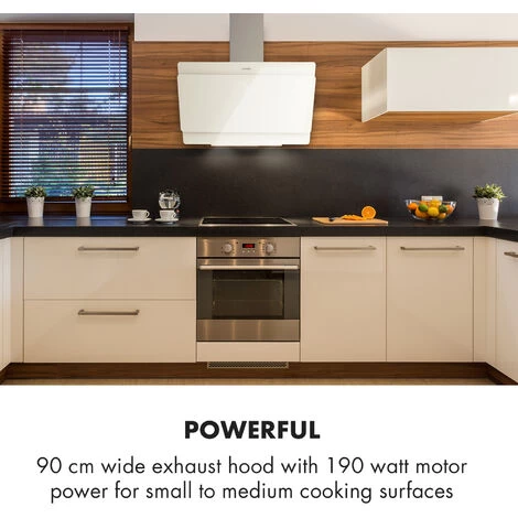 Klarstein Aurica 90 Cooker Hood 90 Cm 600 M³/h LED Touch Glass White 4 Klarstein Aurica 90 Cooker Hood 90 Cm 600 M³/h LED Touch Glass White - Image 2