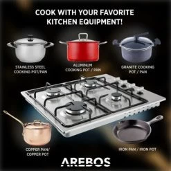 AREBOS Gas Stove 4 Flames Stainless Steel Incl. Grates & Safety Pilot Self-sufficient Suitable For Natural Gas And Propane Gas Gas Hob Gas Cooker 11 AREBOS Gas Stove 4 Flames Stainless Steel Incl. Grates & Safety Pilot Self-sufficient Suitable For Natural Gas And Propane Gas Gas Hob Gas Cooker -Kitchen Appliance Store 28598145 5