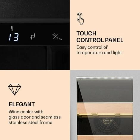 Klarstein Vinovilla Smart Wine Fridge 50l / 20 Bottles Glass Door Stainless Steel 5 Klarstein Vinovilla Smart Wine Fridge 50l / 20 Bottles Glass Door Stainless Steel - Image 3