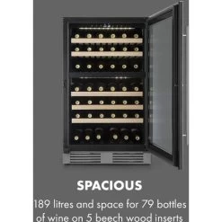 Klarstein Vinovilla 79 Built-In Duo Two-Zone Wine Fridge 190l 79 Bottles 3-Ply Glass Door -Kitchen Appliance Store 33503003 4
