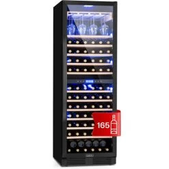 Klarstein Vinovilla Grande 162 Built-in Duo Onyx Edition Wine Fridge 425 Litres 162 Bottles