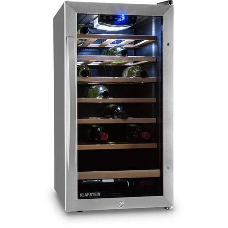 Klarstein Vinamour 26 Uno Wine Refrigerator 26 Bottles 88 Litres Stainless Steel LED 3 Klarstein Vinamour 26 Uno Wine Refrigerator 26 Bottles 88 Litres Stainless Steel LED