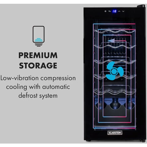 Klarstein Shiraz 18 Slim Uno Wine Refrigerator 50l 18Fl Touch Control Panel 5-18°C 7 Klarstein Shiraz 18 Slim Uno Wine Refrigerator 50l 18Fl Touch Control Panel 5-18°C - Image 5
