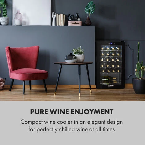 Klarstein Shiraz 24 Uno Wine Refrigerator 63 Litres 24 Bottles Touch Control Panel 5-18°C 4 Klarstein Shiraz 24 Uno Wine Refrigerator 63 Litres 24 Bottles Touch Control Panel 5-18°C - Image 2
