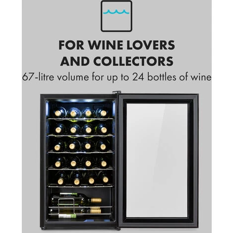 Klarstein Shiraz 24 Uno Wine Refrigerator 63 Litres 24 Bottles Touch Control Panel 5-18°C 5 Klarstein Shiraz 24 Uno Wine Refrigerator 63 Litres 24 Bottles Touch Control Panel 5-18°C - Image 3