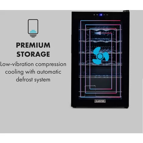 Klarstein Shiraz 24 Uno Wine Refrigerator 63 Litres 24 Bottles Touch Control Panel 5-18°C 7 Klarstein Shiraz 24 Uno Wine Refrigerator 63 Litres 24 Bottles Touch Control Panel 5-18°C - Image 5