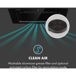 Klarstein Hektor Eco Fan Module 52 Cm 566 M³ / H Touch Glass Black -Kitchen Appliance Store 35415170 5