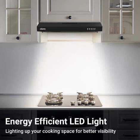 CIARRA 903BK60 Visor Cooker Hood 60cm 3 Speeds Stainless Steel Extractor Fan Black 6 CIARRA 903BK60 Visor Cooker Hood 60cm 3 Speeds Stainless Steel Extractor Fan Black - Image 4