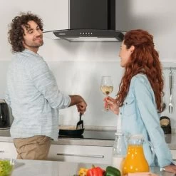 CIARRA 60cm Glass Cooker Hood With Carbon Filter 650m3/h Class A Curved Cooker Hood Black -506BK60 10 CIARRA 60cm Glass Cooker Hood With Carbon Filter 650m3/h Class A Curved Cooker Hood Black -506BK60 -Kitchen Appliance Store 36409463 4