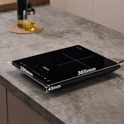 CIARRA Single Induction Hob 2000W, Touch Control Black Polished Crystal Glass Panel Safety Lock-CBTIH1 -Kitchen Appliance Store 36409477 4