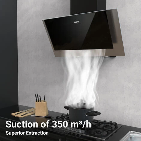 CIARRA 60cm Angled Cooker Hood With 3-speed Extraction -736CBK60 5 CIARRA 60cm Angled Cooker Hood With 3-speed Extraction -736CBK60 - Image 3