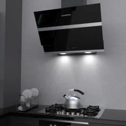 CIARRA 60cm Angled Cooker Hood Touch Control 650m3/h Black Glass Chimney Hood Class A++ LED 4 Speeds -736NBK60 9 CIARRA 60cm Angled Cooker Hood Touch Control 650m3/h Black Glass Chimney Hood Class A++ LED 4 Speeds -736NBK60 -Kitchen Appliance Store 36409491 3