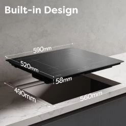 CIARRA Built-in 4 Zones Induction Hob, Integrated Electric Cooktop With 1 Flex Zone 7200W-CD4BFBIH -Kitchen Appliance Store 36409494 5