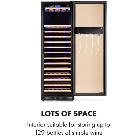 Klarstein First Class 129 Wine Cooler Dispenser 129 Bottles 5-22 ° C Black 7 Klarstein First Class 129 Wine Cooler Dispenser 129 Bottles 5-22 ° C Black - Image 5