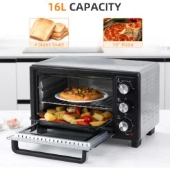 HOMCOM Mini Oven 16L Countertop Oven W/ Adjustable Temperature Timer 1400W -Kitchen Appliance Store 40901442 4