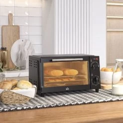 HOMCOM Mini Oven 9L Countertop Electric Grill W/ Adjustable Temp Timer 750W -Kitchen Appliance Store 40901444 3
