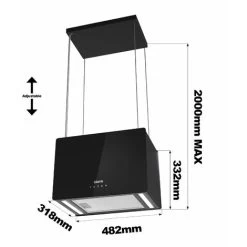 CIARRA 48cm Island Hood 700m3/h With 4-speed Extraction Class A++ Ceiling Hood -CD4850B -Kitchen Appliance Store 42185723 5