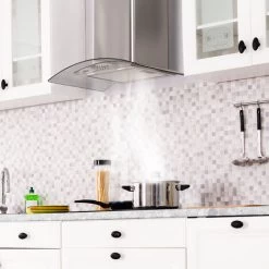 CIARRA 60cm Curved Glass Wall Mounted Cooker Extractor Hood 6S506-UK -Kitchen Appliance Store 47309339 2
