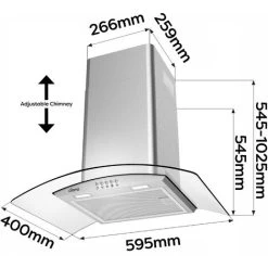 CIARRA 60cm Curved Glass Wall Mounted Cooker Extractor Hood 6S506-UK -Kitchen Appliance Store 47309339 5