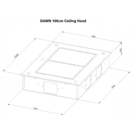 Hendrix 100 X 70cm Ceiling Hood With External Motor 5 Hendrix 100 X 70cm Ceiling Hood With External Motor - Image 3