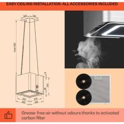 Klarstein Futurelight Smart Island Bonnet Recirculation 420m³/h LED Stainless Steel 11 Klarstein Futurelight Smart Island Bonnet Recirculation 420m³/h LED Stainless Steel -Kitchen Appliance Store 50828013 5