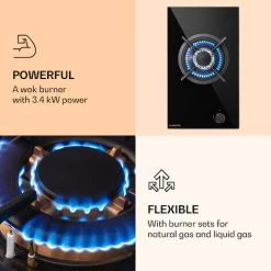 Klarstein Goldflame Gas Hob 1 Wok Burner Glass Ceramic -Kitchen Appliance Store 51308740 4